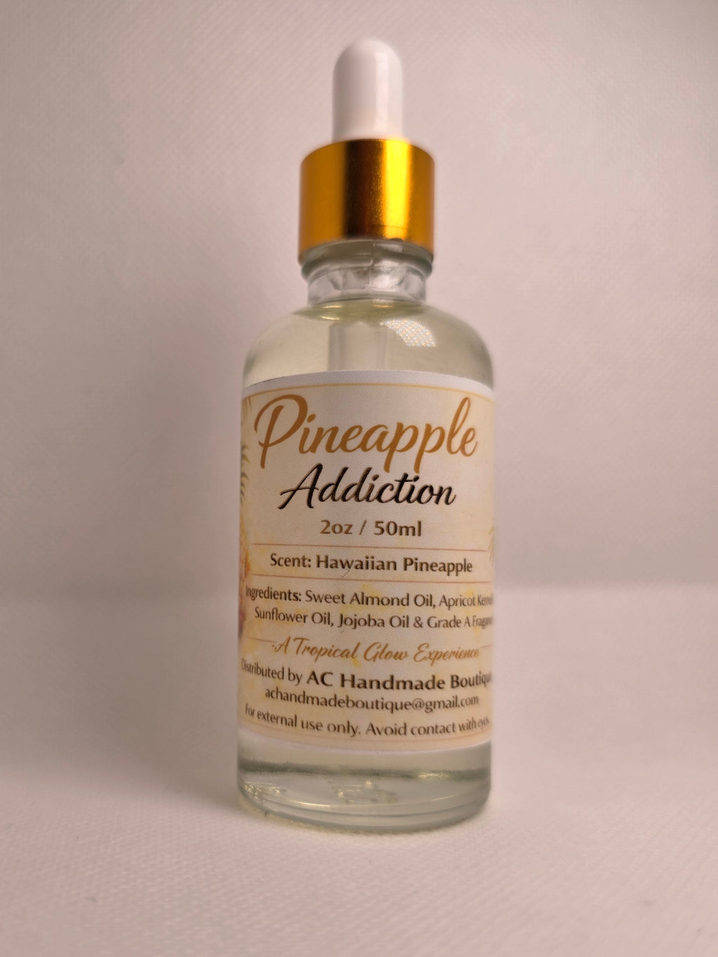 Pineapple Addiction Body Oil – Hawaiian Pineapple Scent | Hydrating Glow Oil | Lightweight & Fast Absorbing (2oz/50ml)