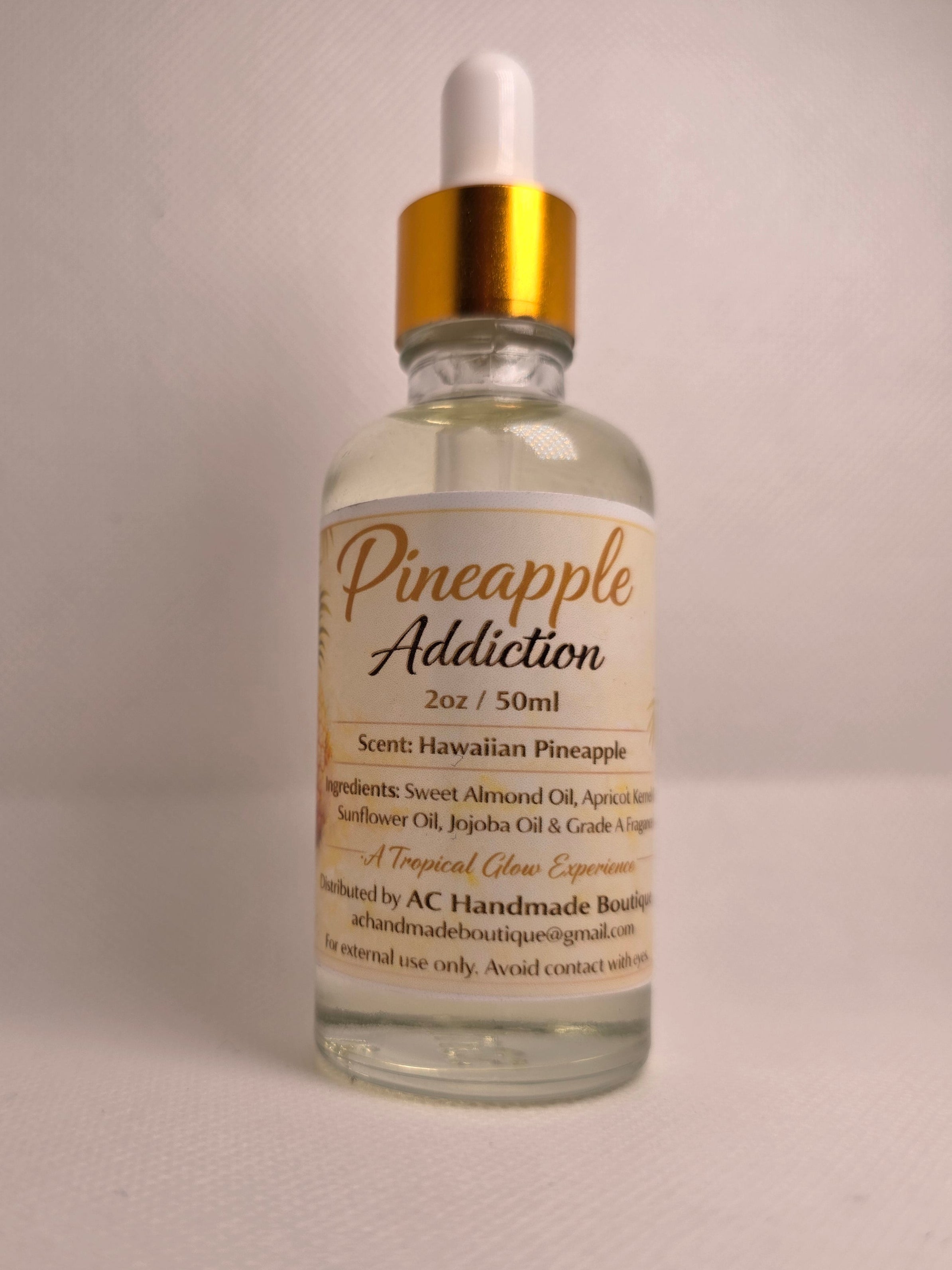 Pineapple Addiction Body Oil – Hawaiian Pineapple Scent | Hydrating Glow Oil | Lightweight & Fast Absorbing (2oz/50ml)