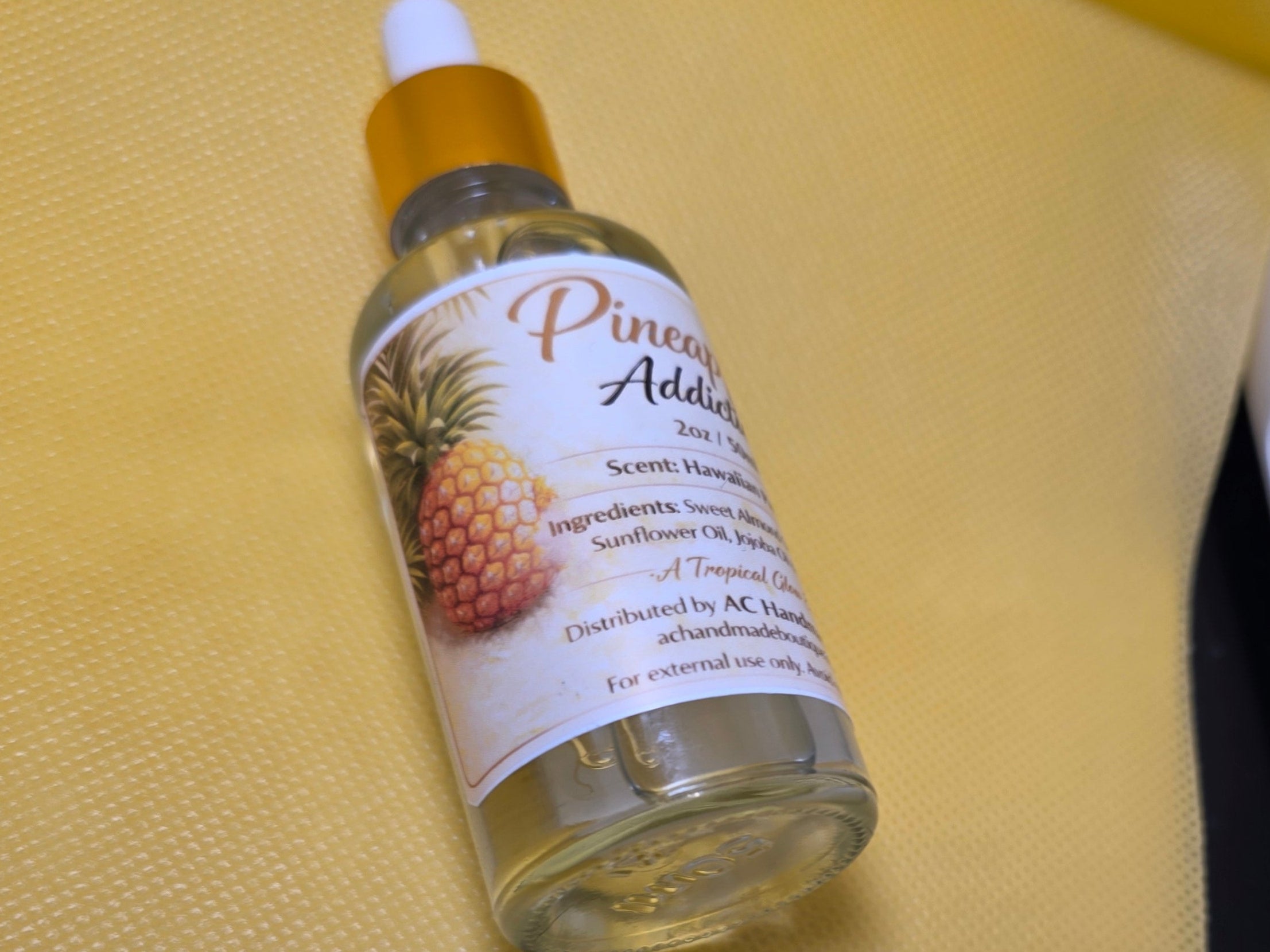 Pineapple Addiction Body Oil – Hawaiian Pineapple Scent | Hydrating Glow Oil | Lightweight & Fast Absorbing (2oz/50ml)
