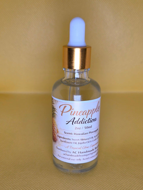 Pineapple Addiction Body Oil – Hawaiian Pineapple Scent | Hydrating Glow Oil | Lightweight & Fast Absorbing (2oz/50ml)