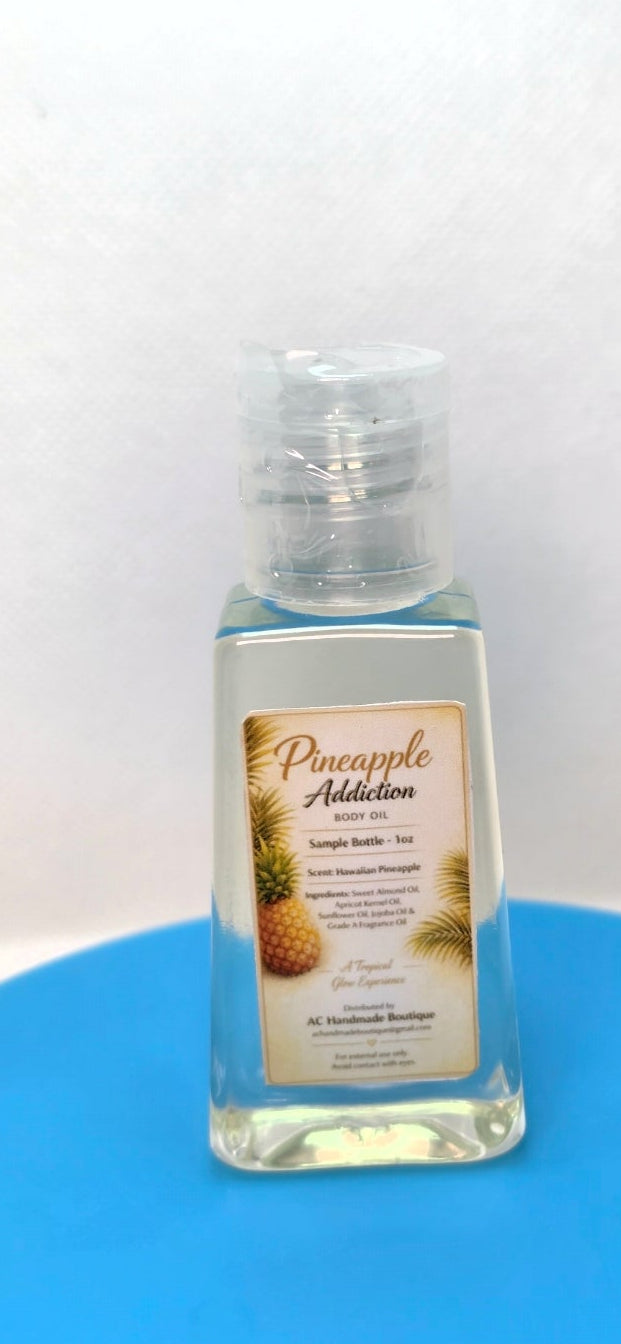 Mini Body Oil Set (3 x 1oz) – Strawberry, Coconut Vanilla & Pineapple | Glow Oil Trio | Lightweight & Fast Absorbing